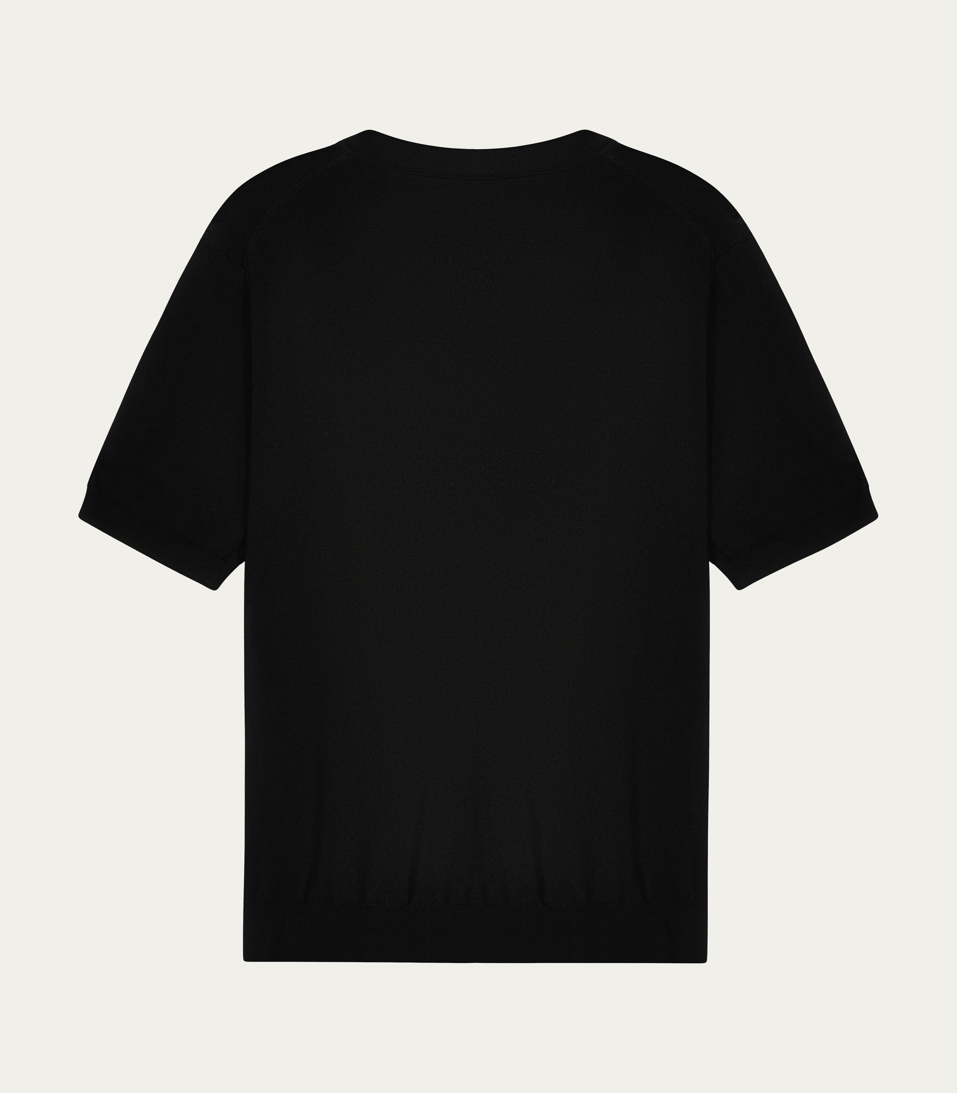 Black Superfine Wool Crew-Neck T-Shirt