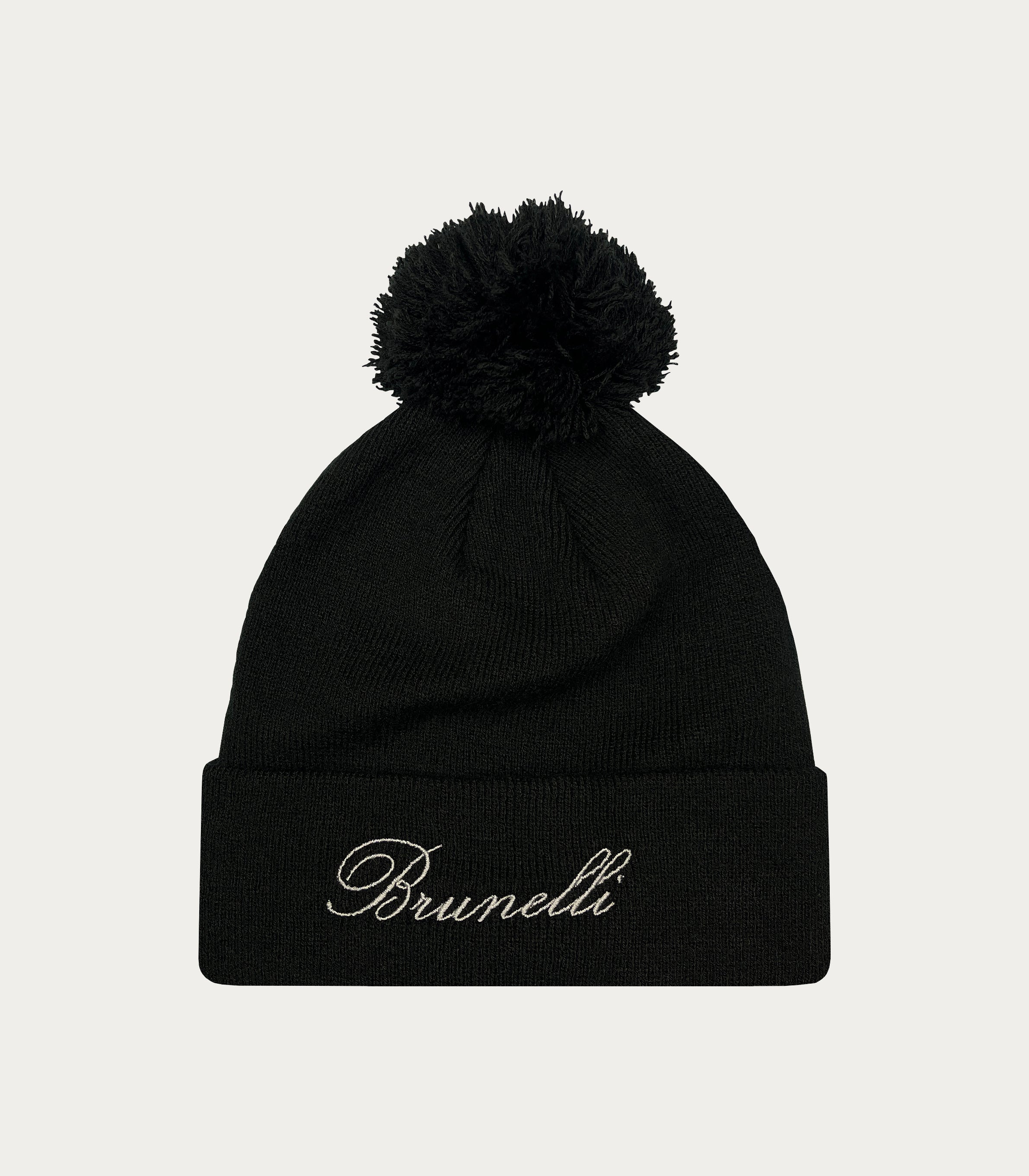 Knitted Bobble Beanie Black